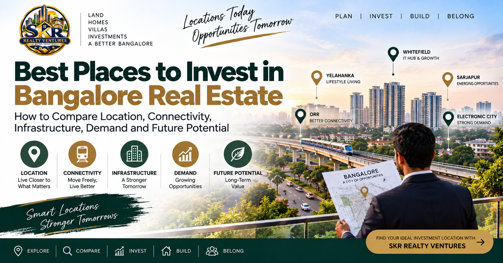 Best Places to Invest in Bangalore Real Estate: How to Compare Location, Connectivity, Infrastructure, Demand and Future Potential